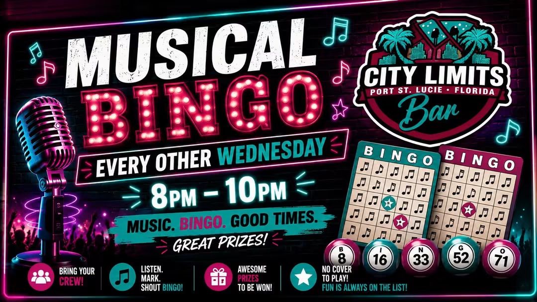Musical Bingo every other Wednesday, 8 PM to 10 PM, with prizes and no cover